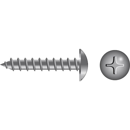 Seachoice Thread Forming Screw, #10 x 1 in, 18-8 Stainless Steel Truss Head Phillips Drive 936